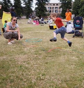 Child jumping a rope