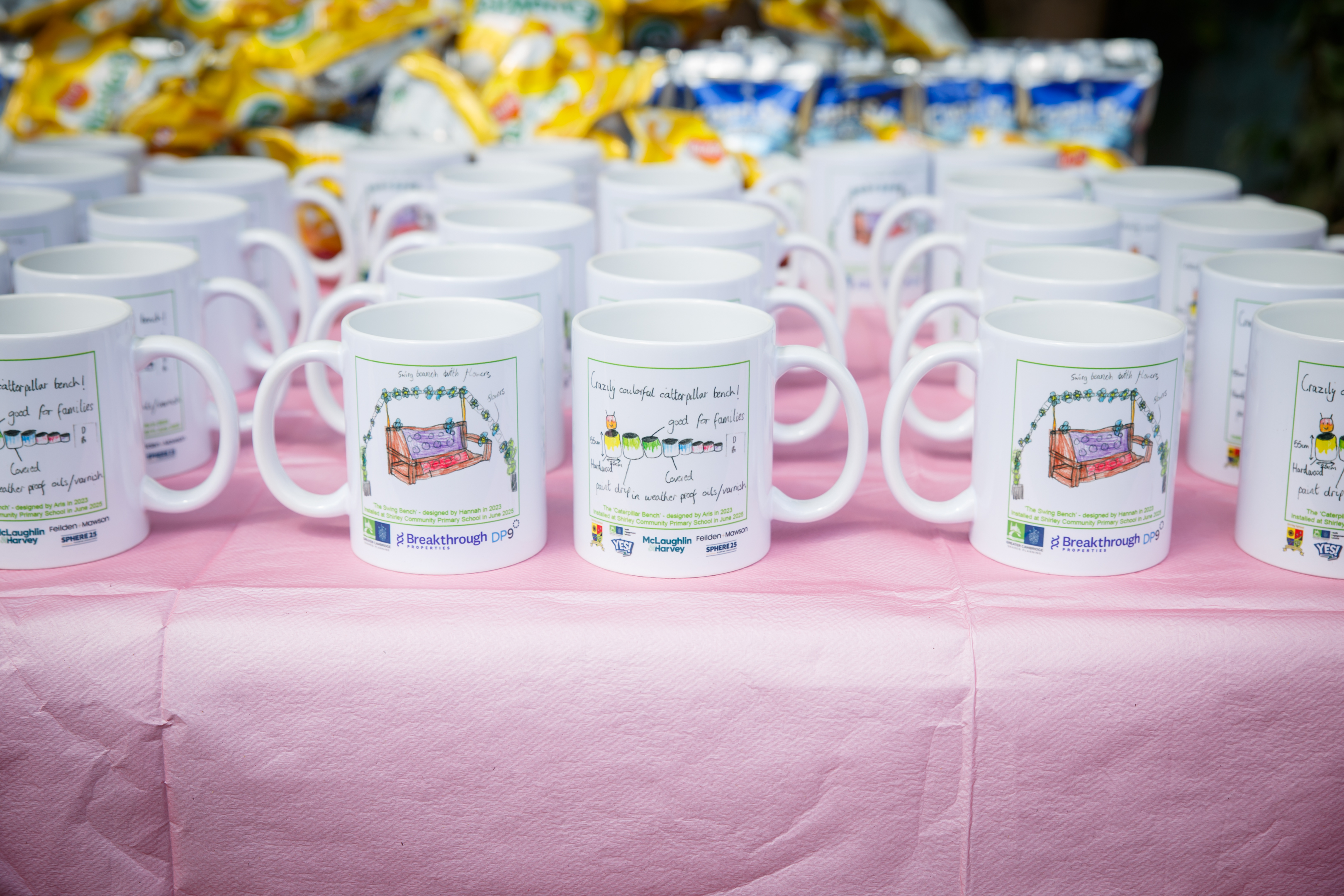 Commemorative mugs featuring the winning designs