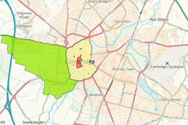 Map of the current smoke control areas
