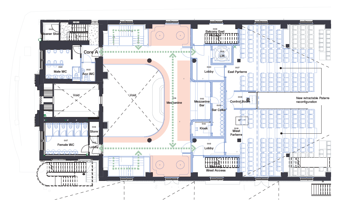 Proposed plan of the Corn Exchange mezzanine level