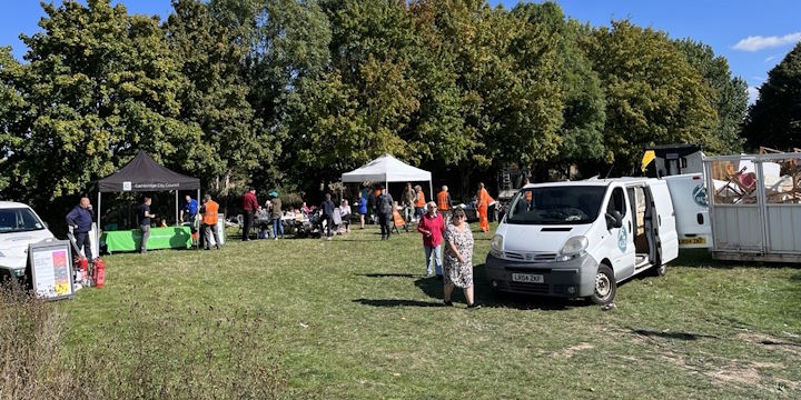 Stalls and skips at a neighbourhood clean-up event