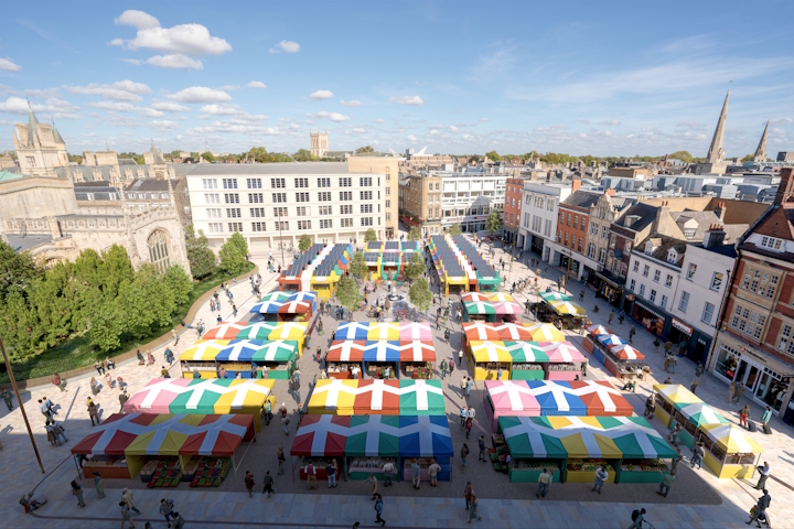 An artist's impression of how the market square might look