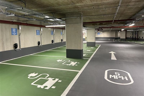 Electric vehicle charging bays at Park Street car park