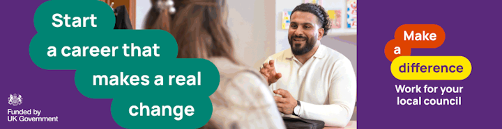 ‘Make a difference’ promotional banner: “Start a career that makes a real change”