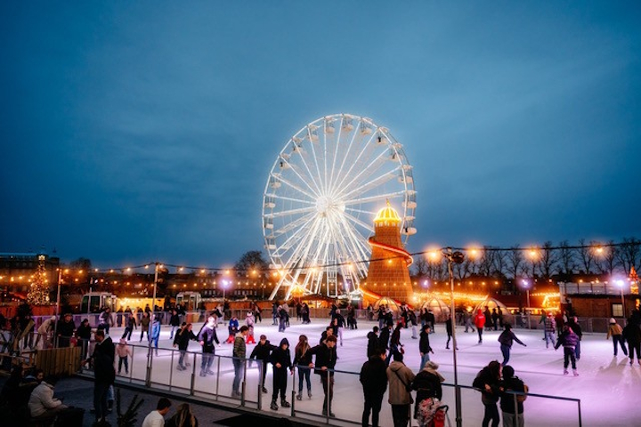 Ice rink and big wheel on Parker’s Piece